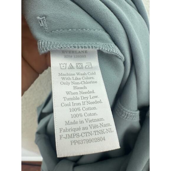 Everlane The Luxe Cotton Tank Jumpsuit w/ Pockets Small Blue Lagenlook #T1012 - Picture 6 of 13